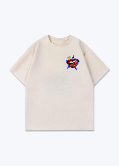Zürich Teeth Oversized T-Shirt - Beige Front (Designed)