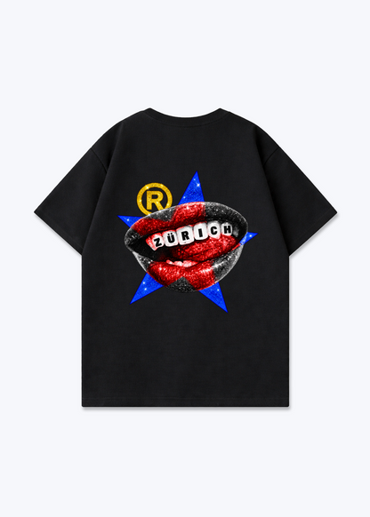 Zürich Teeth Oversized T-Shirt - Black Back (Designed)