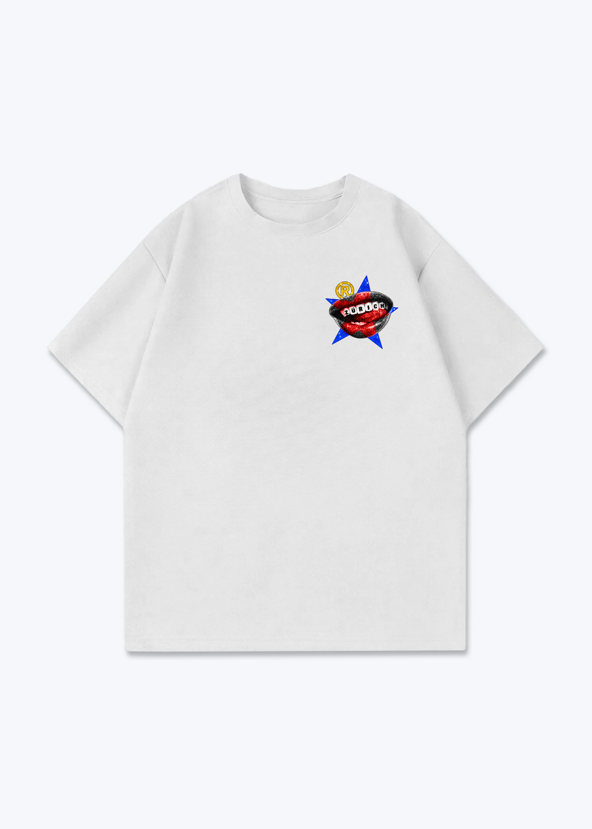 Zürich Teeth Oversized T-Shirt - White Front (Designed)