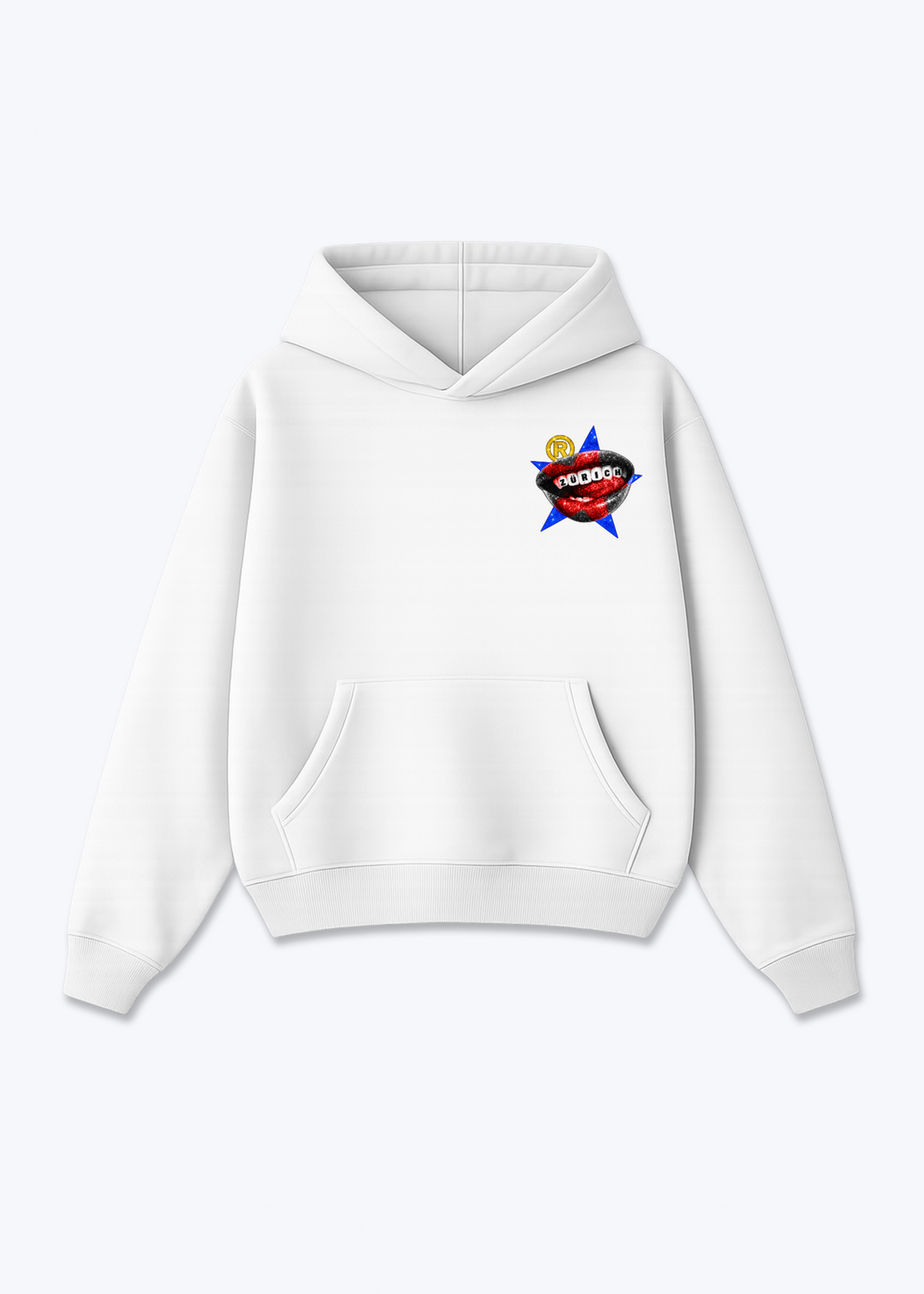 Zürich Teeth Oversized Hoodie - White Front (Designed)