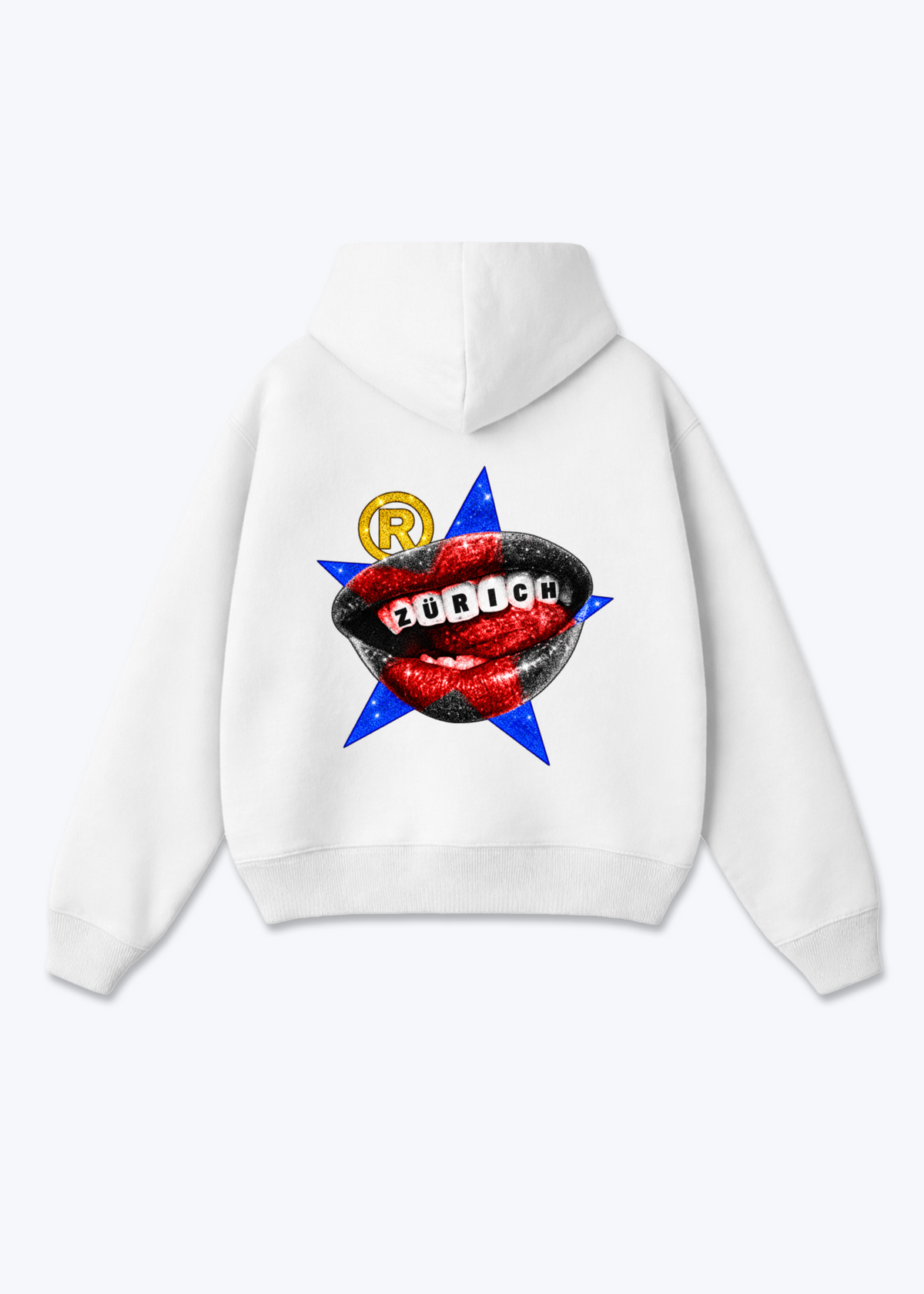 Zürich Teeth Oversized Hoodie - White Back (Designed)