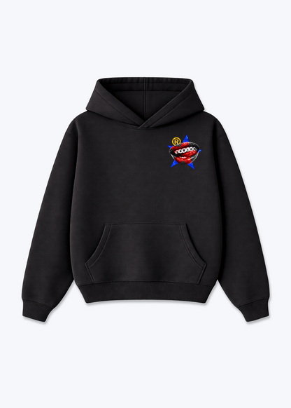Zürich Teeth Oversized Hoodie - Black Front (Designed)
