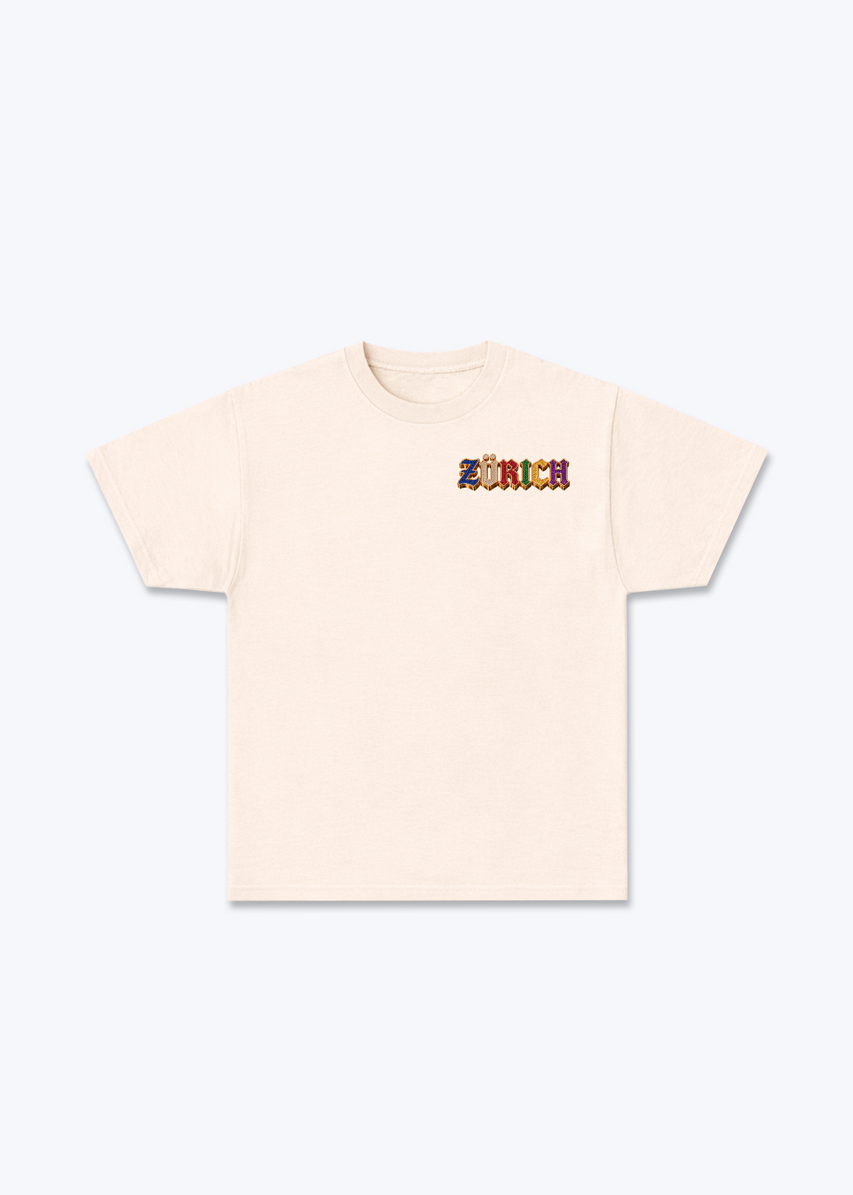 Zürich Jewels Basic T-Shirt - Beige Front (Designed)