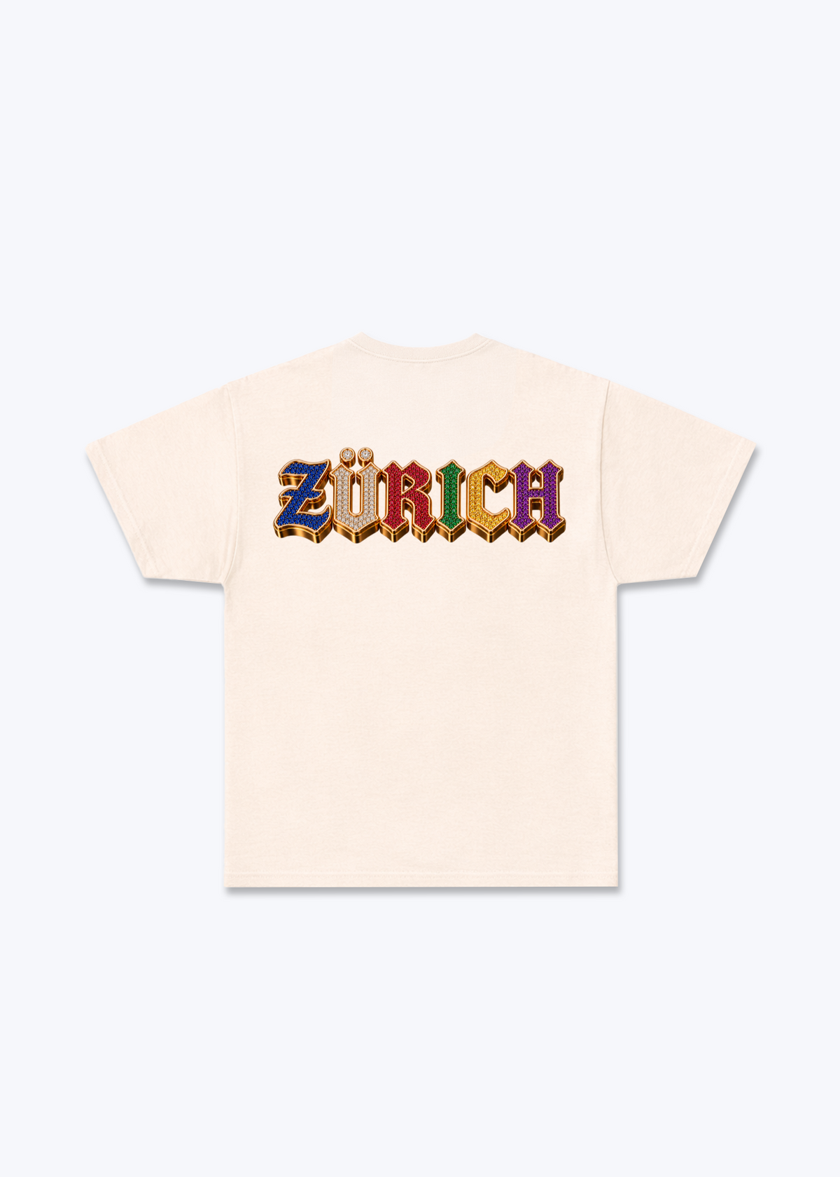 Zürich Jewels Basic T-Shirt - Beige Back (Designed)