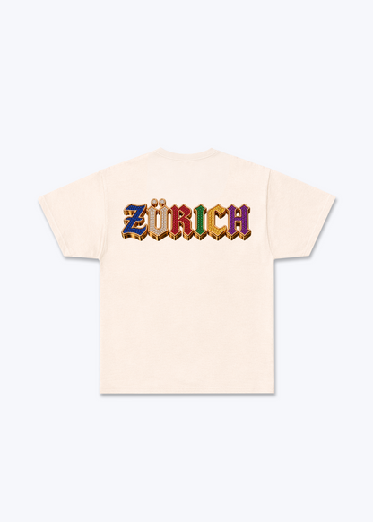 Zürich Jewels Basic T-Shirt - Beige Back (Designed)