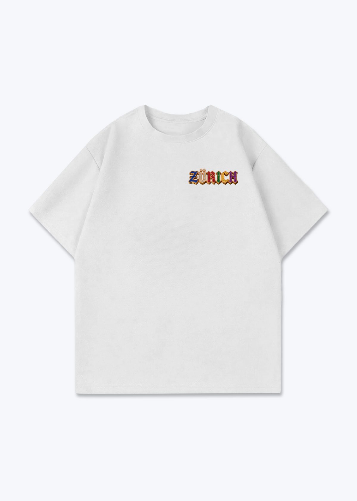 Zürich Jewels Oversized T-Shirt - White Front (Designed)