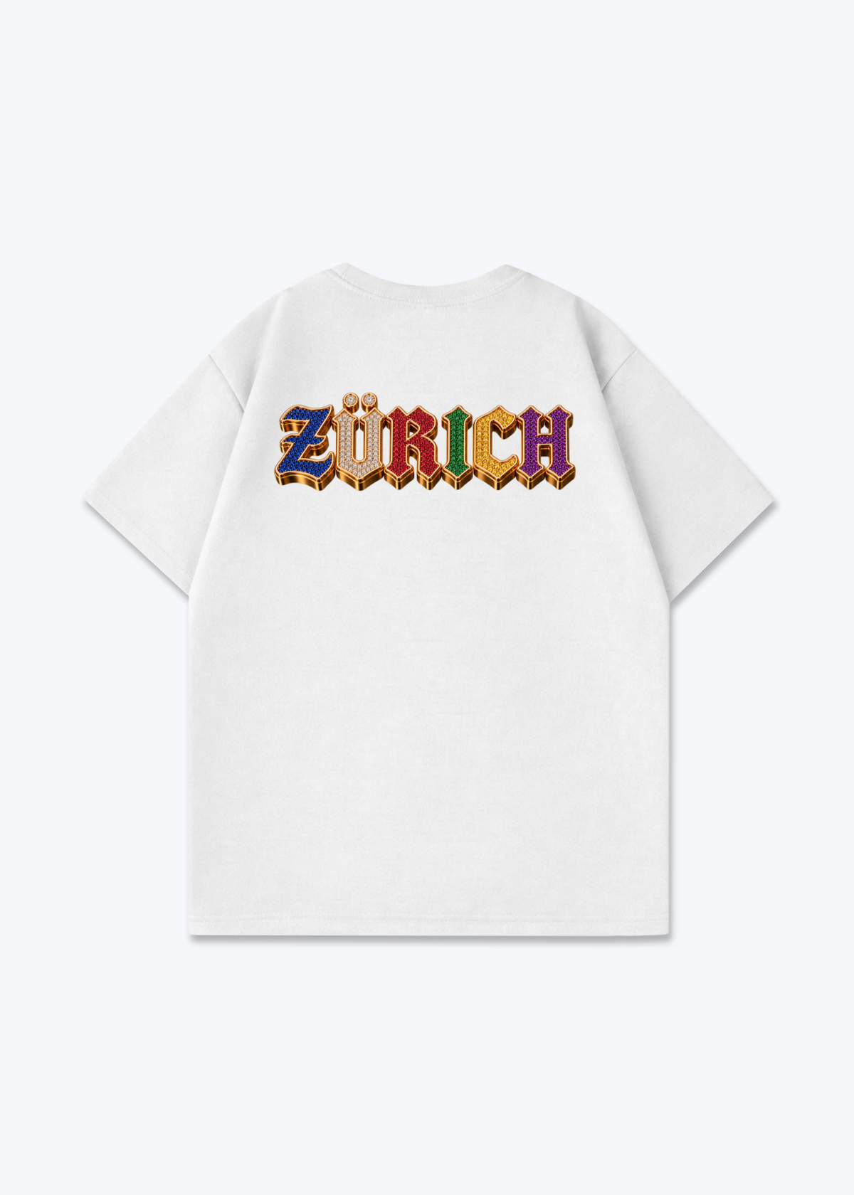 Zürich Jewels Oversized T-Shirt - White Back (Designed)