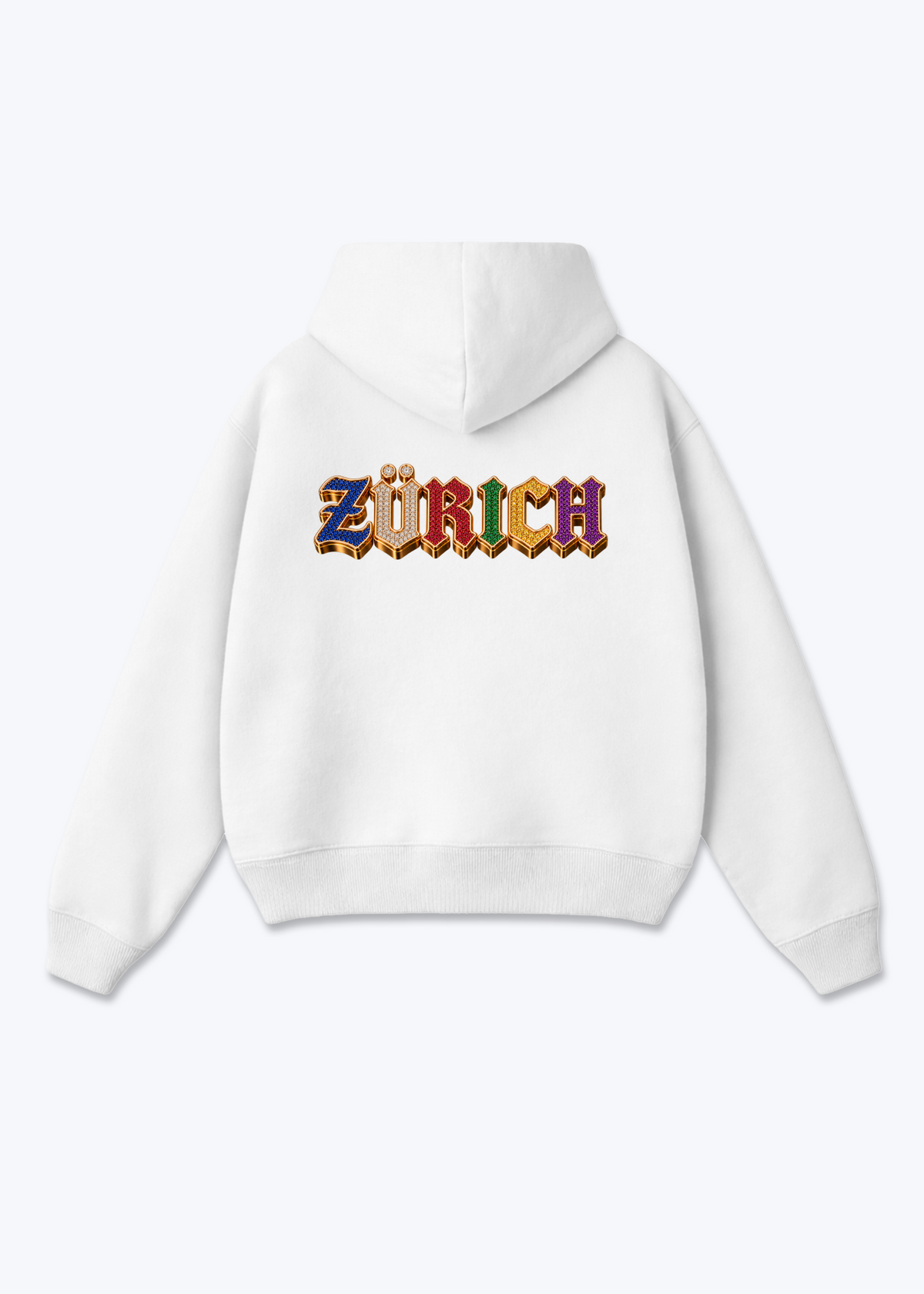 Zürich Jewels Oversized Hoodie - White Back (Designed)