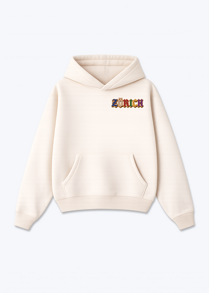 Zürich Jewels Oversized Hoodie - Beige Front (Designed)