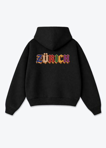 Zürich Jewels Oversized Hoodie - Black Back (Designed)