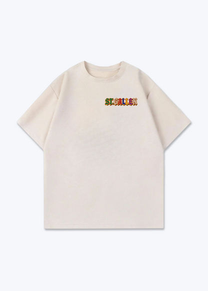 St.Gallen Jewels Oversized T-Shirt - Beige Front (Designed)
