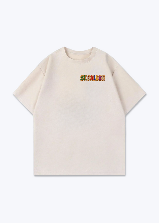 St.Gallen Jewels Oversized T-Shirt - Beige Front (Designed)