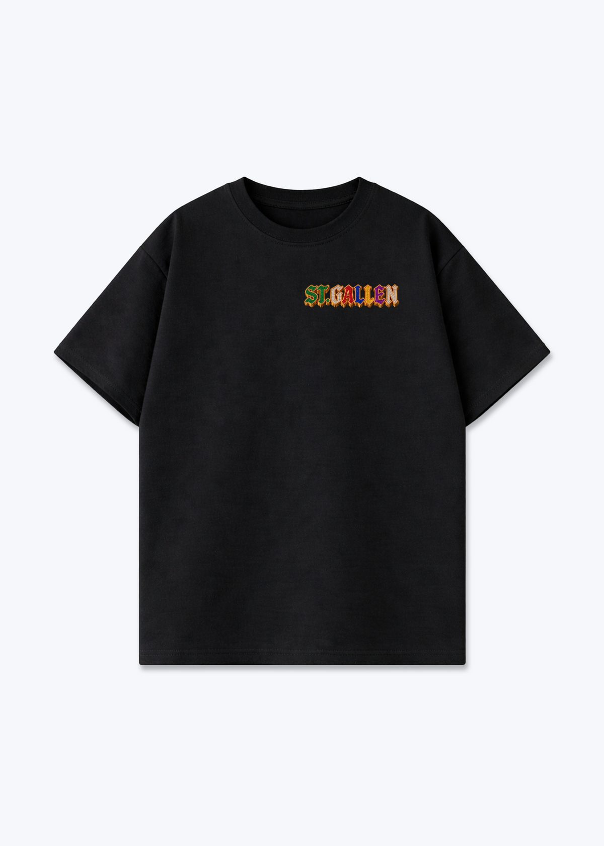 St.Gallen Jewels Oversized T-Shirt - Black Front (Designed)