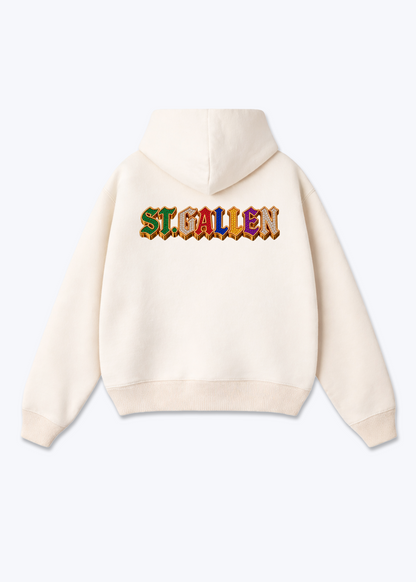 St.Gallen Jewels Oversized Hoodie - Beige Back (Designed)
