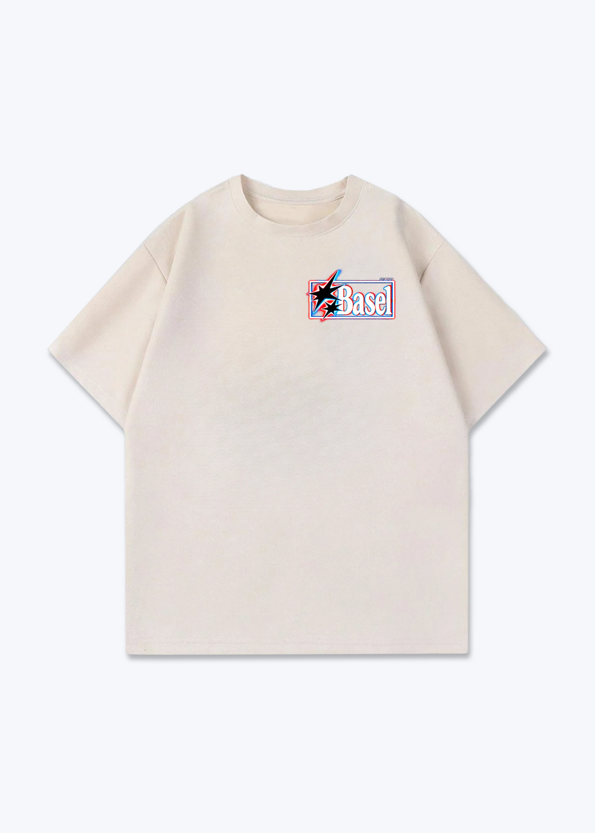 Basel Flash Oversized T-Shirt - Beige Front (Designed)