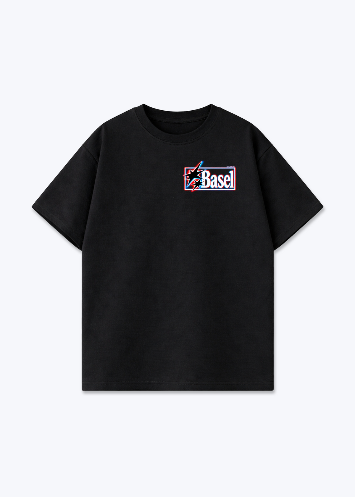 Basel Flash Oversized T-Shirt - Black Front (Designed)