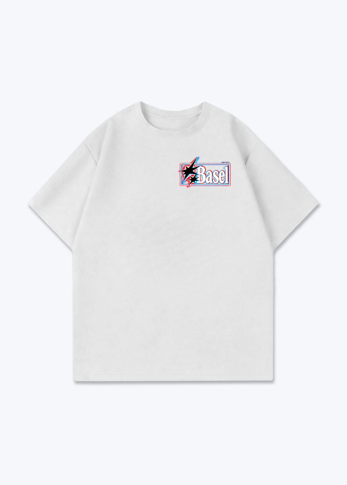 Basel Flash Oversized T-Shirt - White Front (Designed)