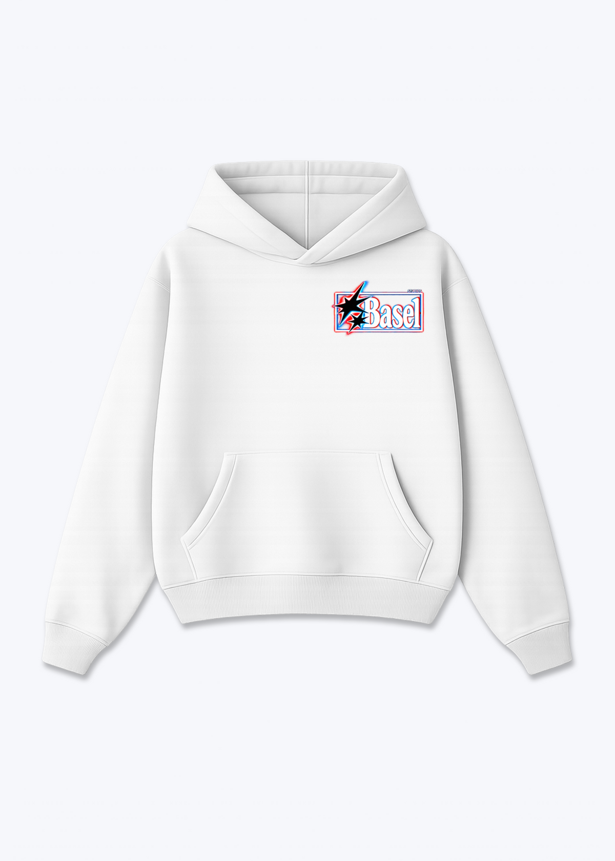 Basel Flash Oversized Hoodie - White Front (Designed)