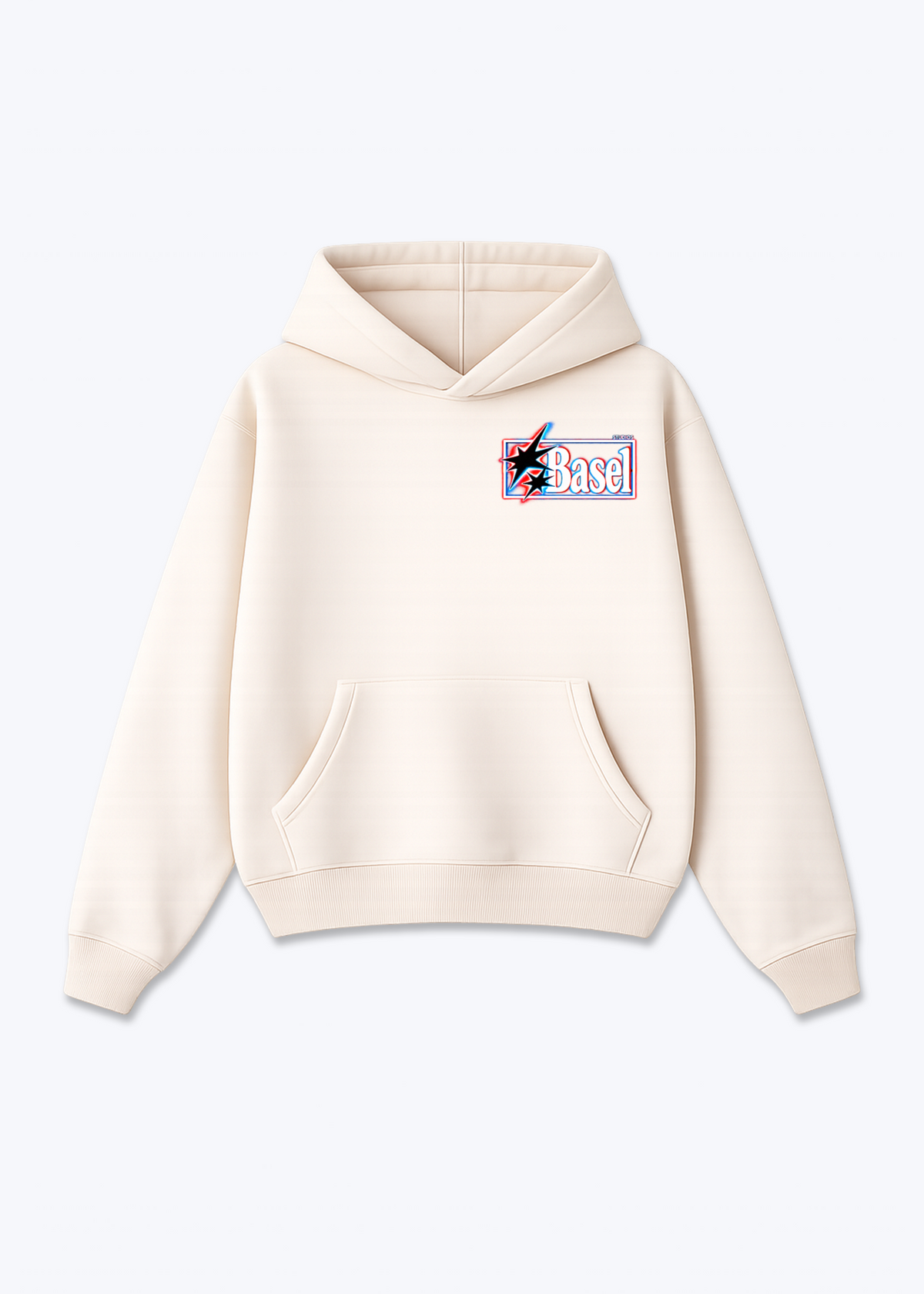 Basel Flash Oversized Hoodie - Beige Front (Designed)