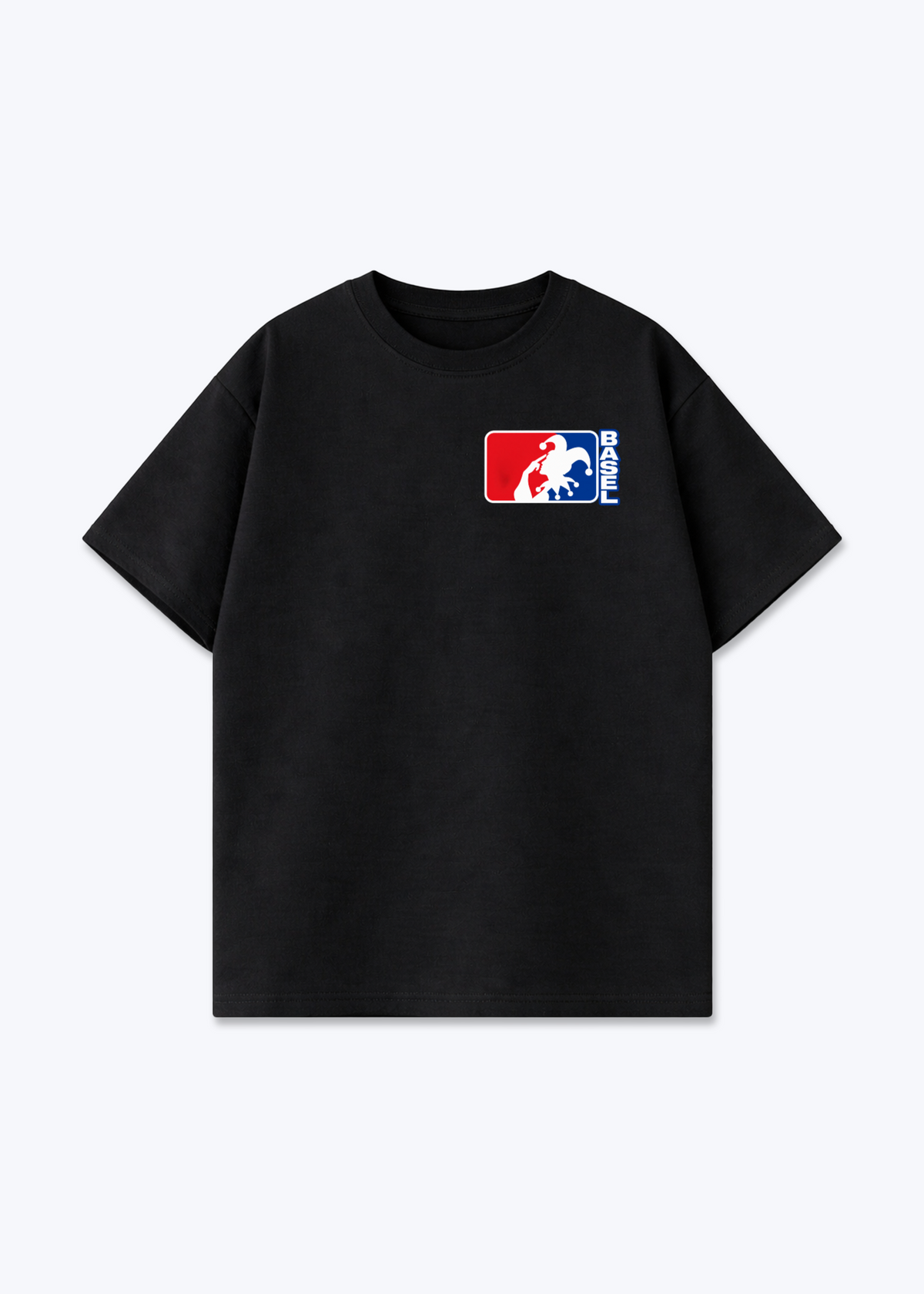 Basel Harlekin Oversized T-Shirt - Black Front (Designed)