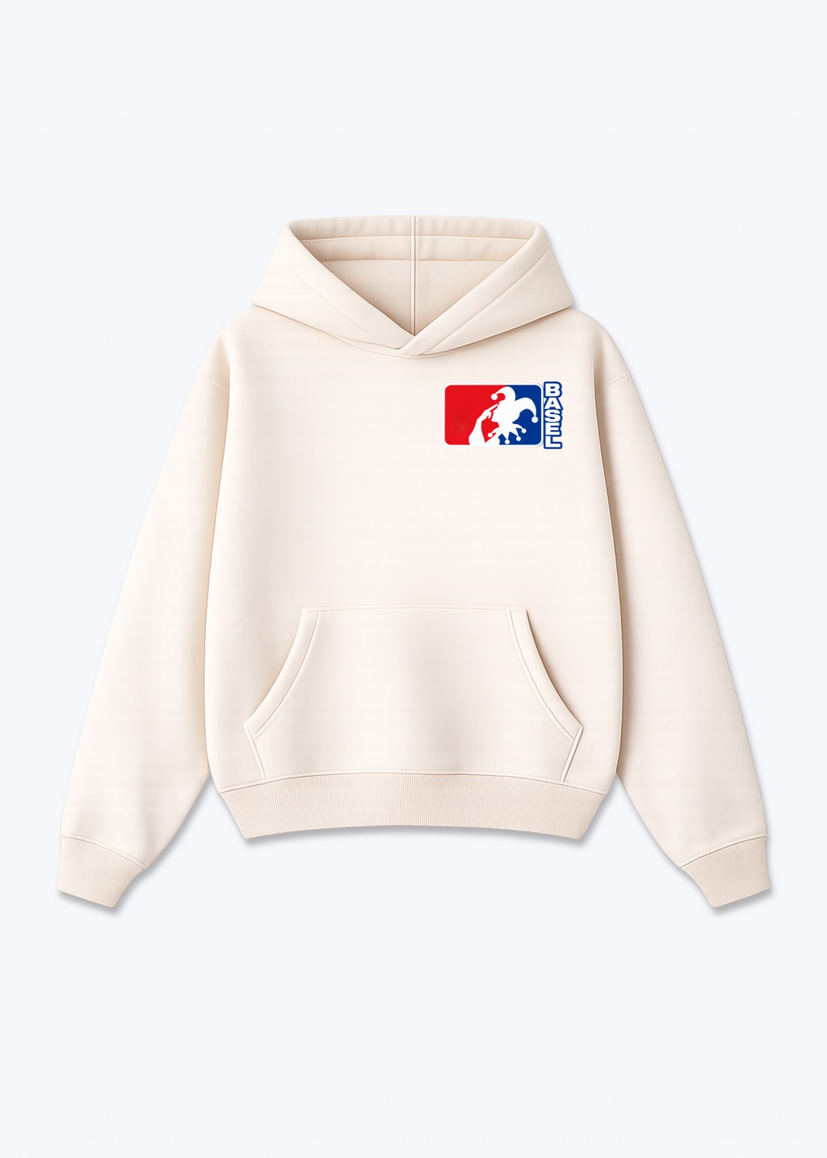 Basel Harlekin Oversized Hoodie - Beige Front (Designed)