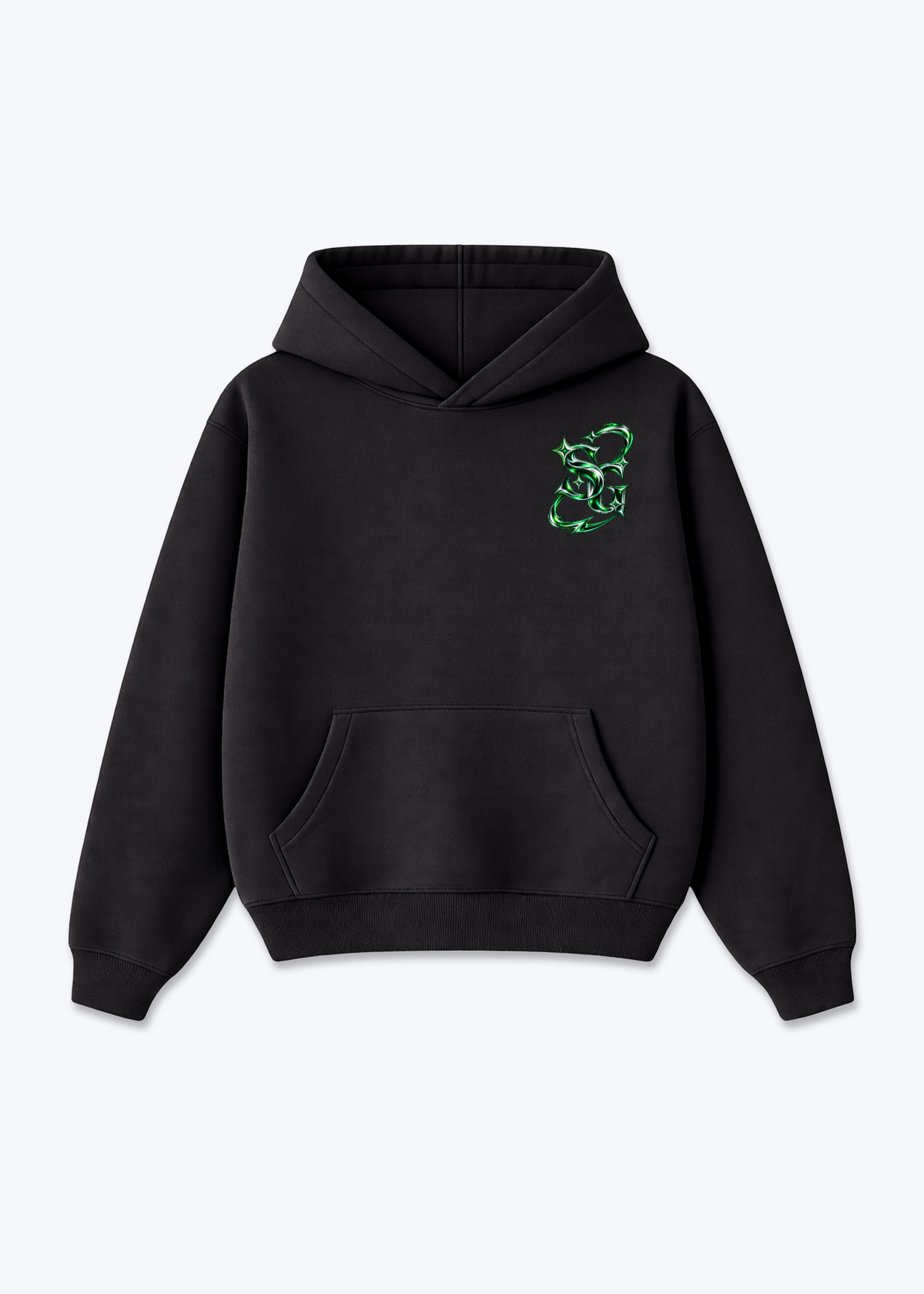 St.Gallen Platin Oversized Hoodie - Black Front (Designed)