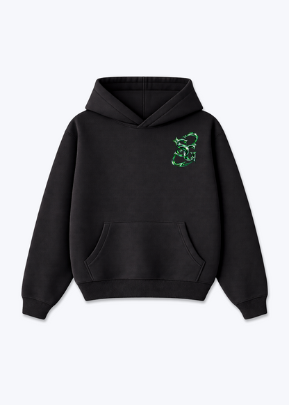 St.Gallen Platin Oversized Hoodie - Black Front (Designed)