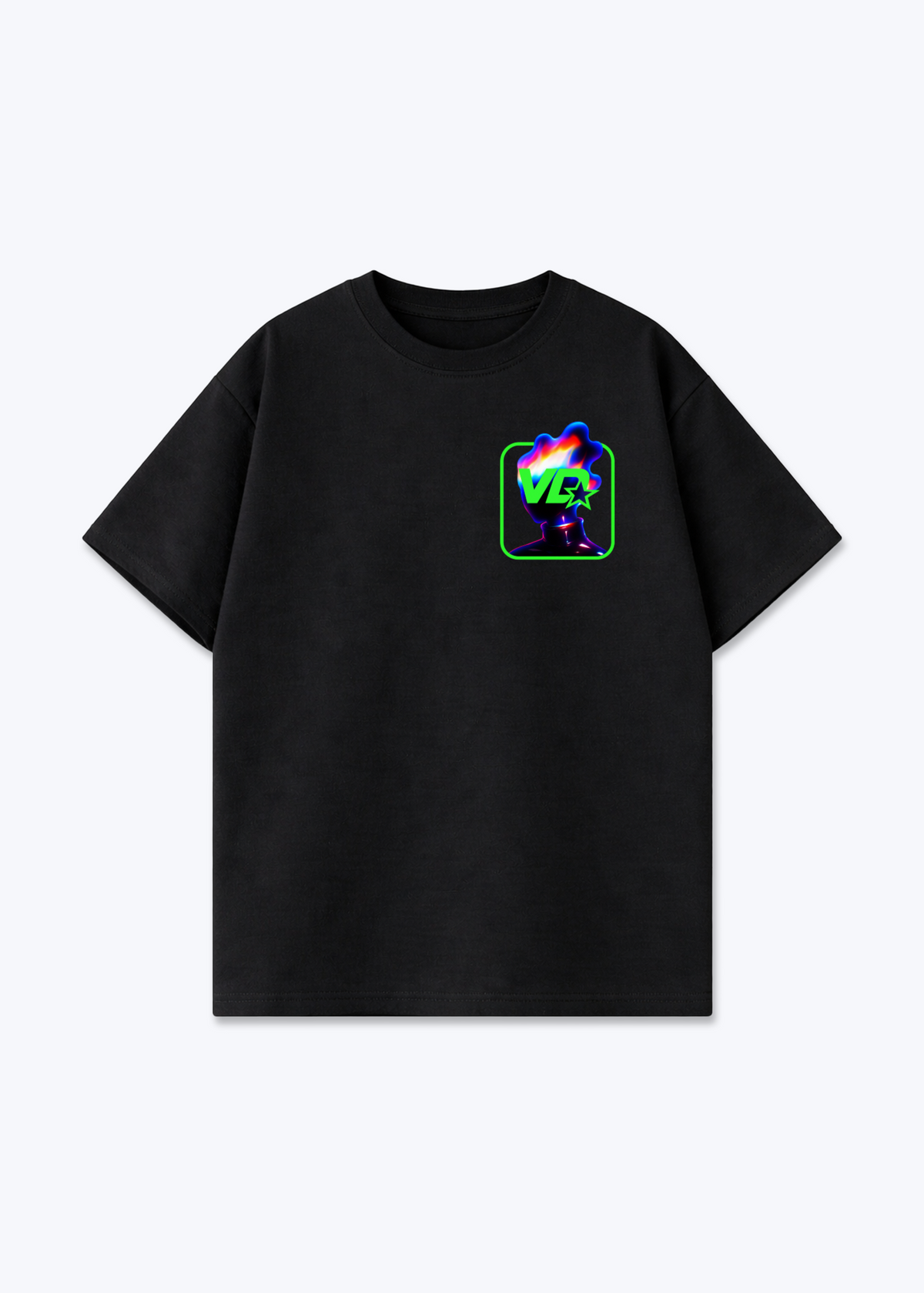 Vaud Galaxy Oversized T-Shirt - Black Front (Designed)