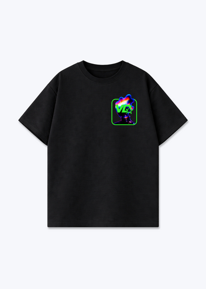 Vaud Galaxy Oversized T-Shirt - Black Front (Designed)