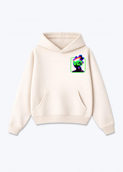Vaud Galaxy Oversized Hoodie - Beige Front (Designed)
