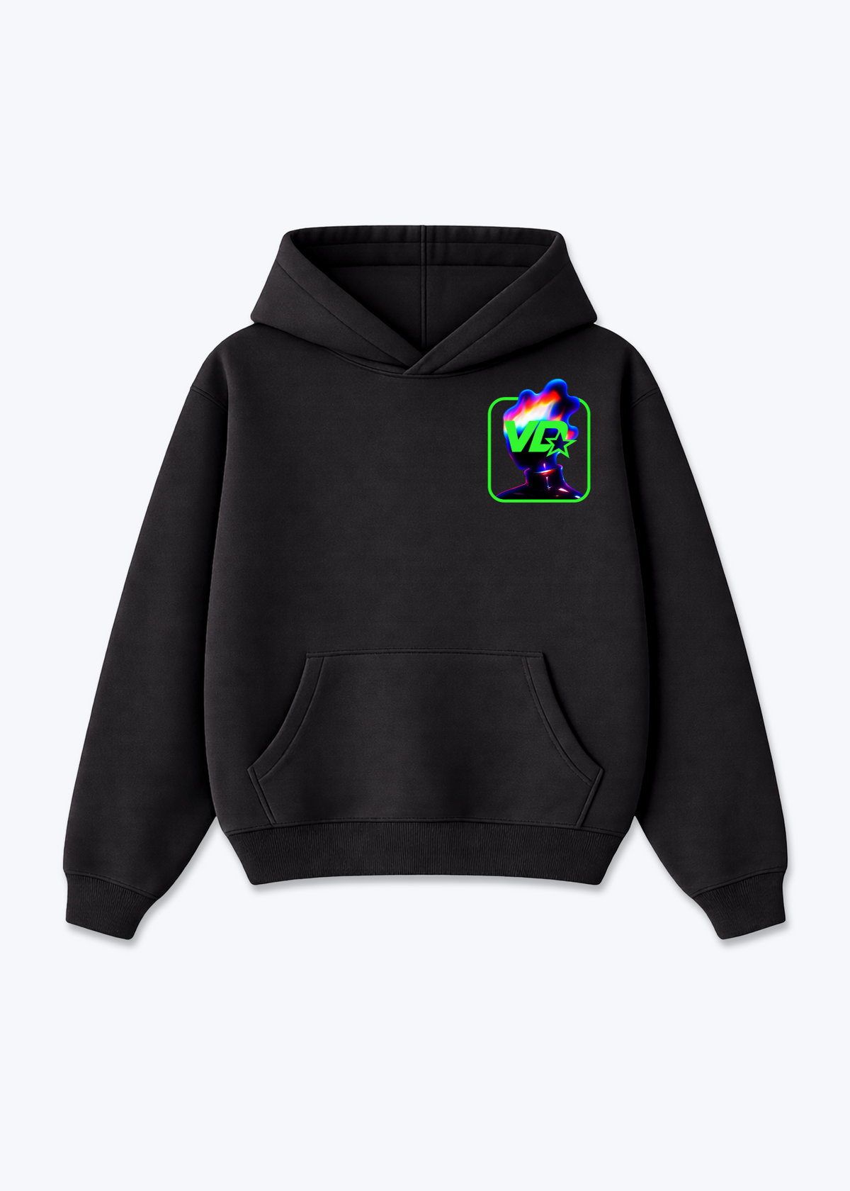 Vaud Galaxy Oversized Hoodie - Black Front (Designed)