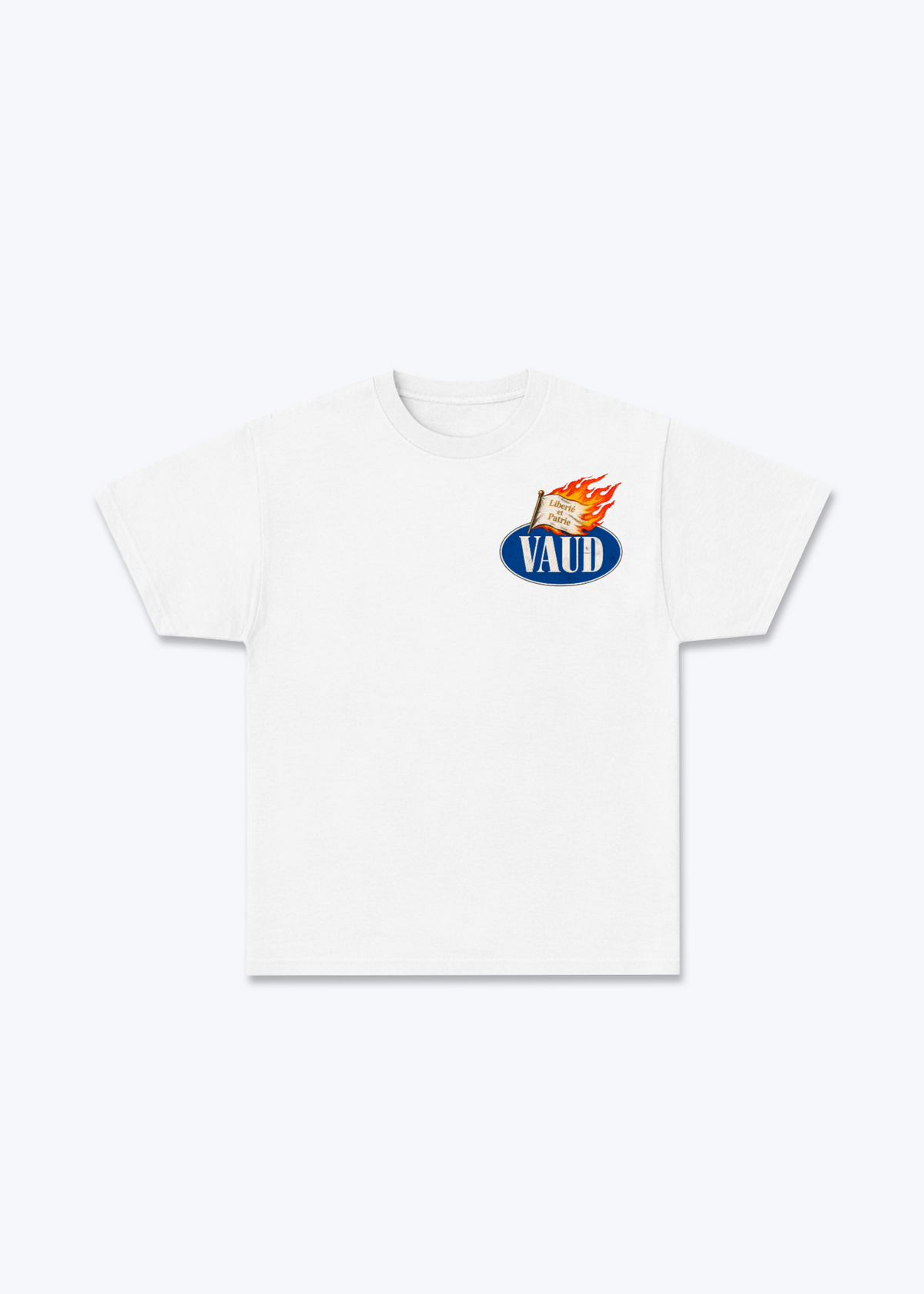 Vaud Liberte Baisc T-Shirt - White Front (Designed)