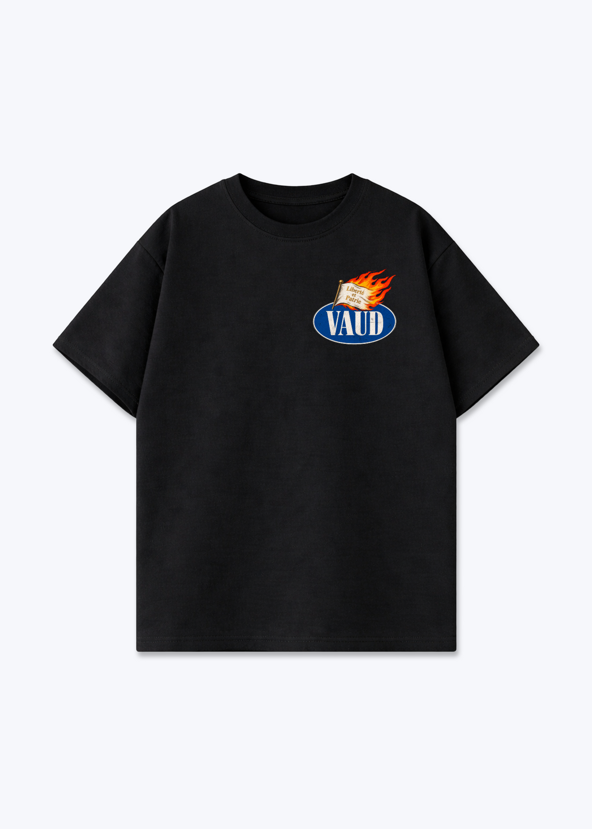 Vaud Liberte Oversized T-Shirt - Black Front (Designed)