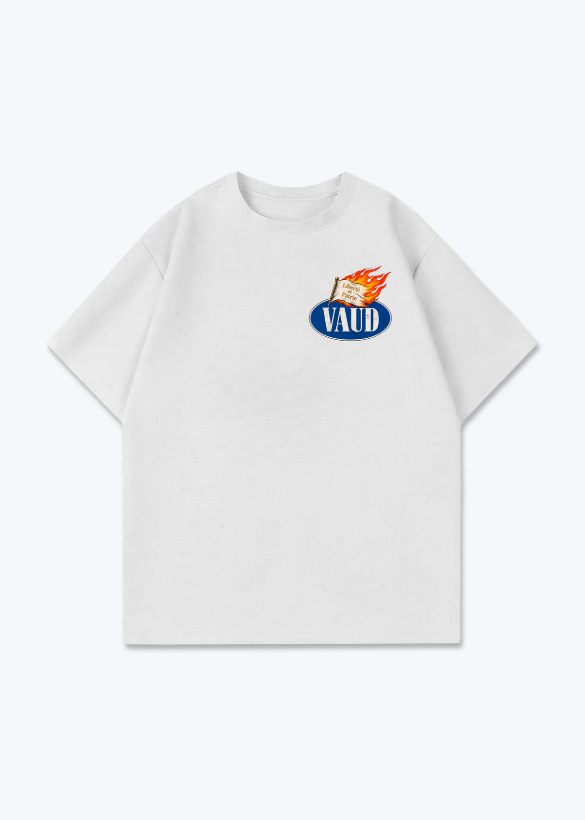 Vaud Liberte Oversized T-Shirt - White Front (Designed)