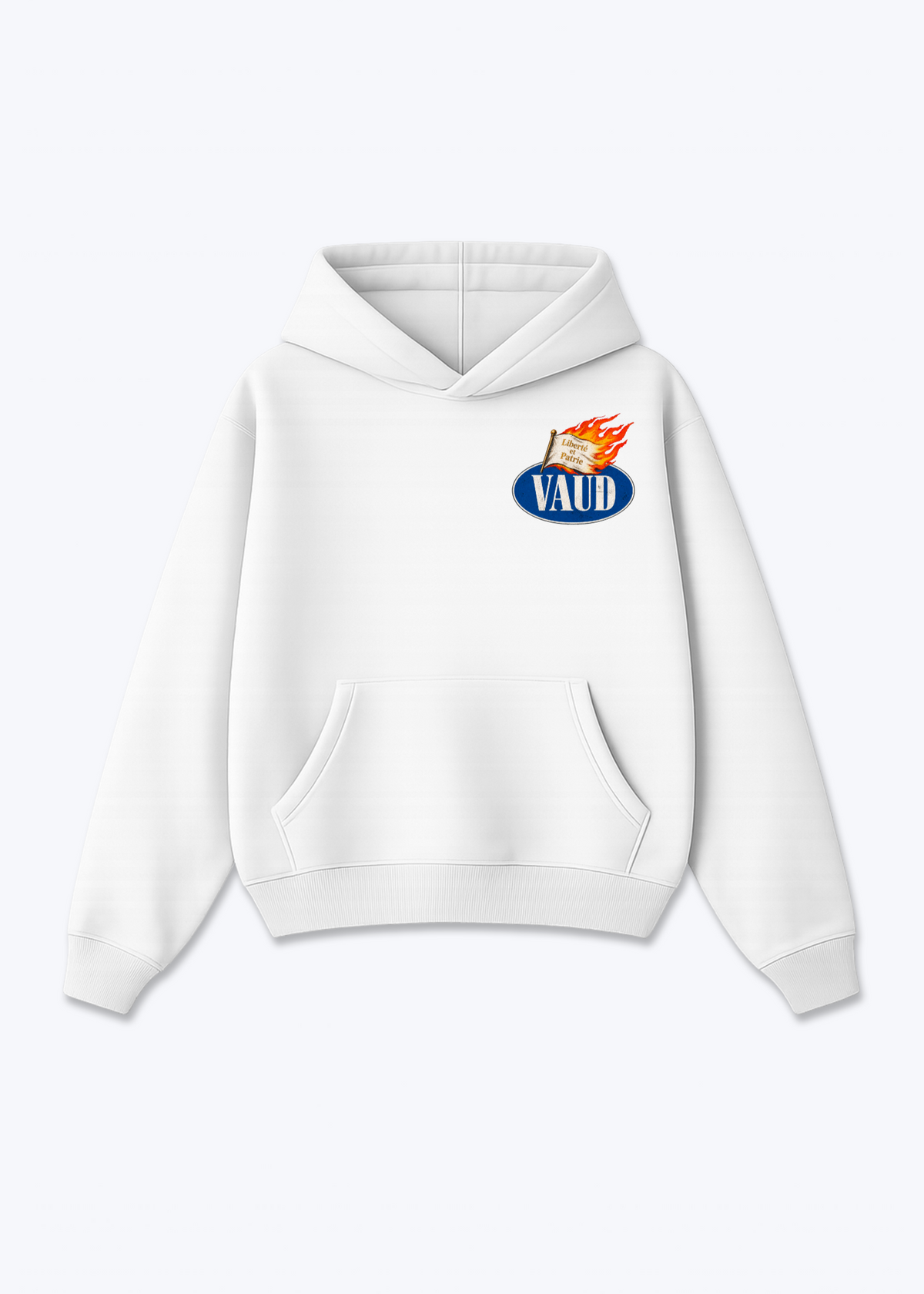 Vaud Liberte Oversized Hoodie - White Front (Designed)