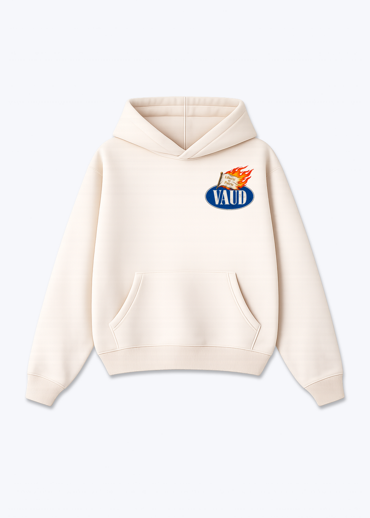 Vaud Liberte Oversized Hoodie - Beige Front (Designed)