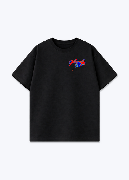 Vaud Star Oversized T-Shirt - Black Front (Designed)