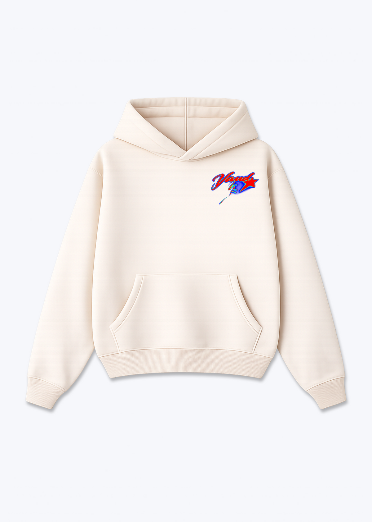 Vaud Star Oversized Hoodie - Beige Front (Designed)