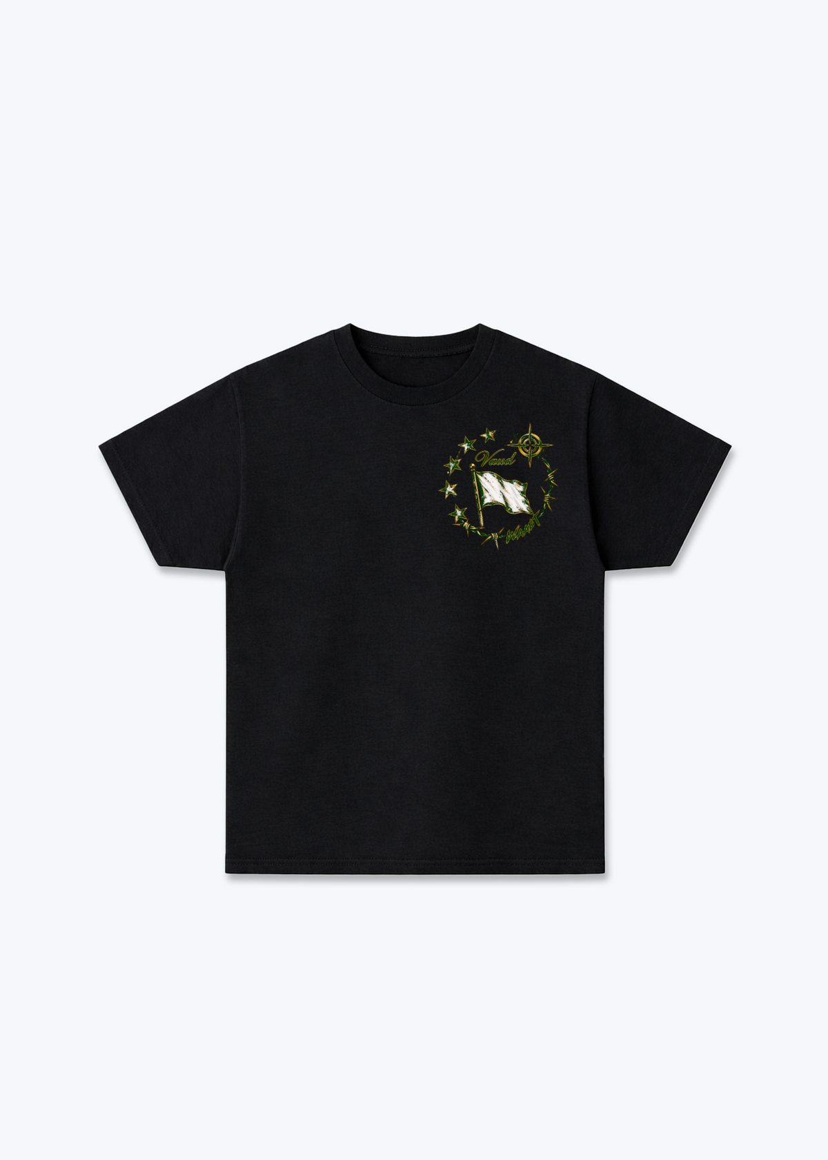 Vaud Flag Basic T-Shirt - Black Front (Designed)