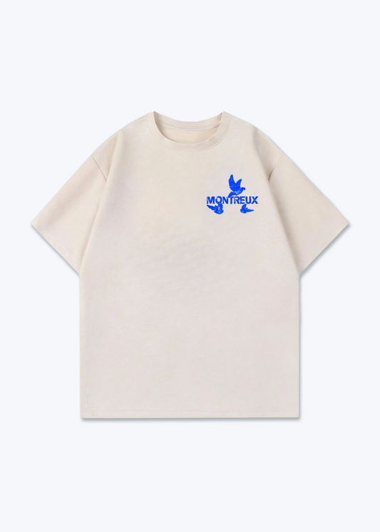 Vaud Birds Oversized T-Shirt - Beige Front (Designed)