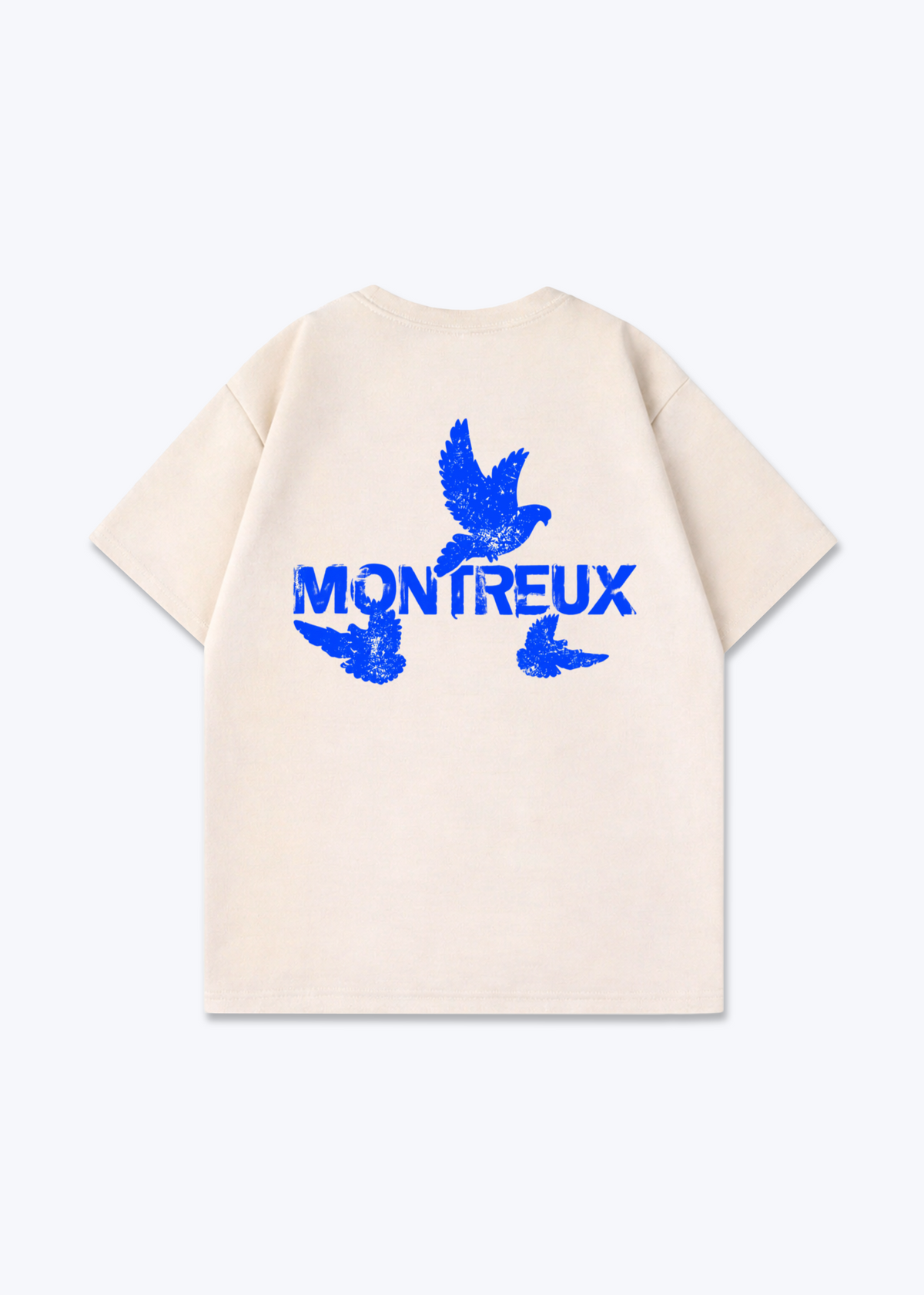 Vaud Birds Oversized T-Shirt - Beige Back (Designed)