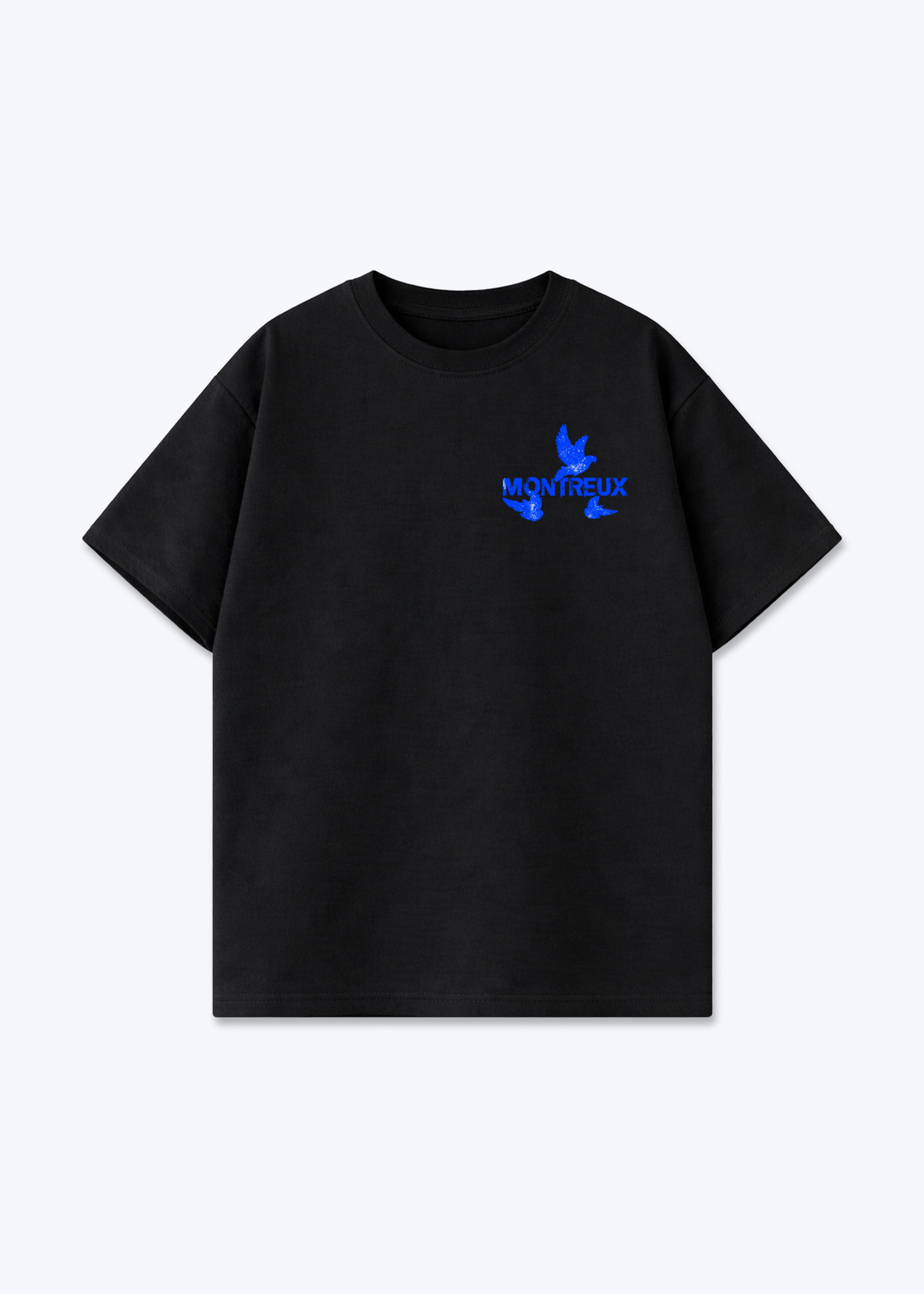 Vaud Birds Oversized T-Shirt - Black Front (Designed)