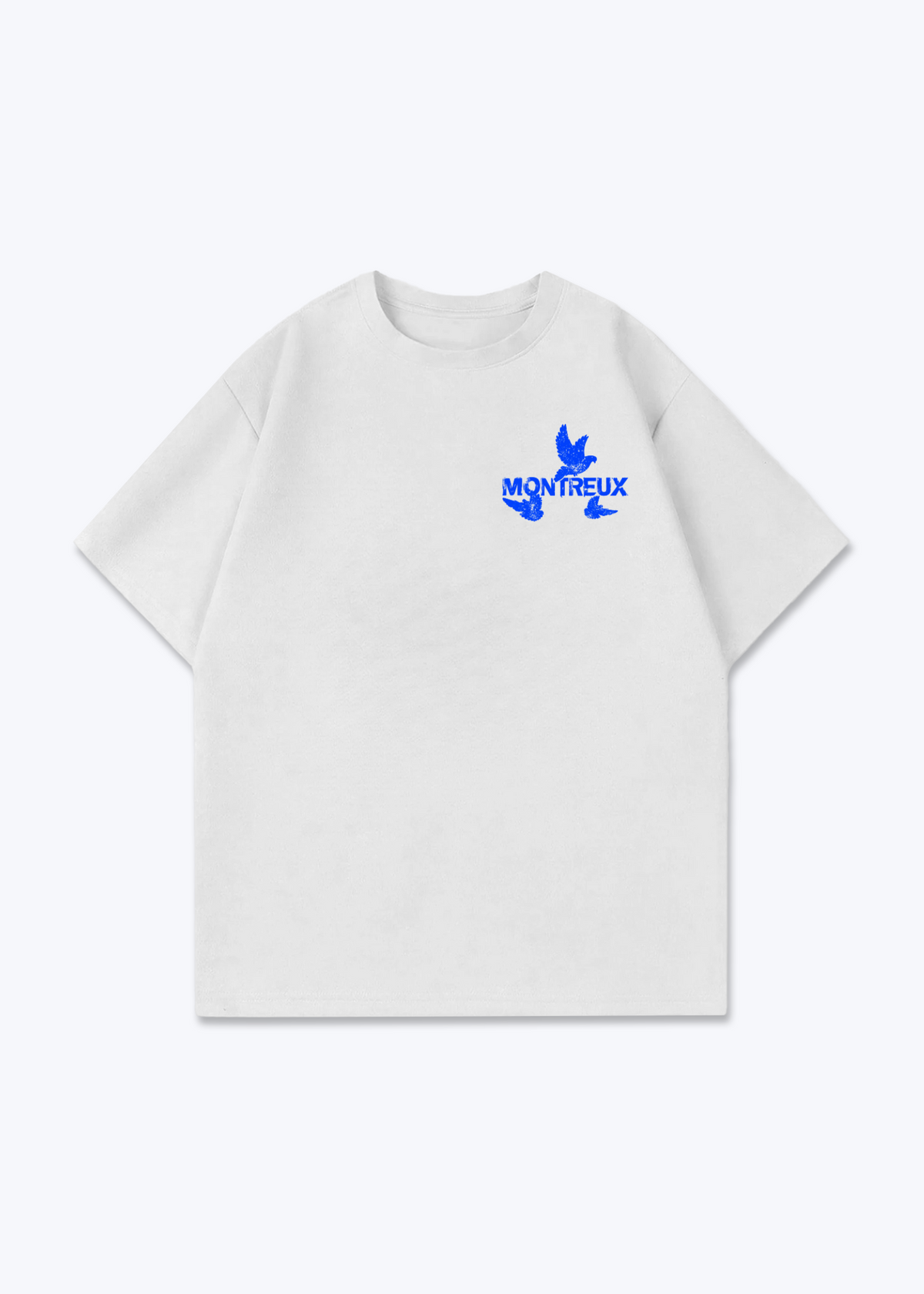 Vaud Birds Oversized T-Shirt - White Front (Designed)