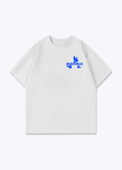 Vaud Birds Oversized T-Shirt - White Front (Designed)