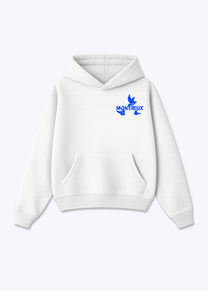 Vaud Birds Oversized Hoodie - White Front (Designed)