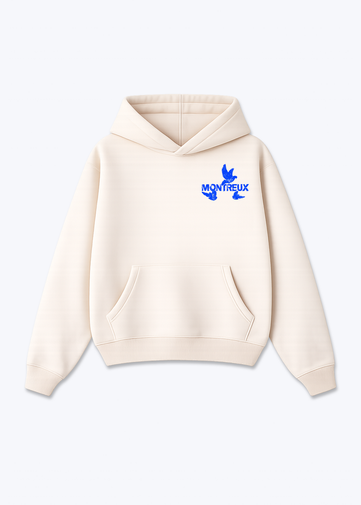 Vaud Birds Oversized Hoodie - Beige Front (Designed)