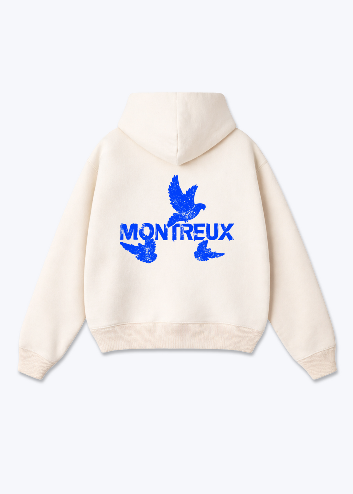 Vaud Birds Oversized Hoodie - Beige Back (Designed)