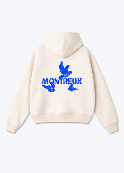 Vaud Birds Oversized Hoodie - Beige Back (Designed)
