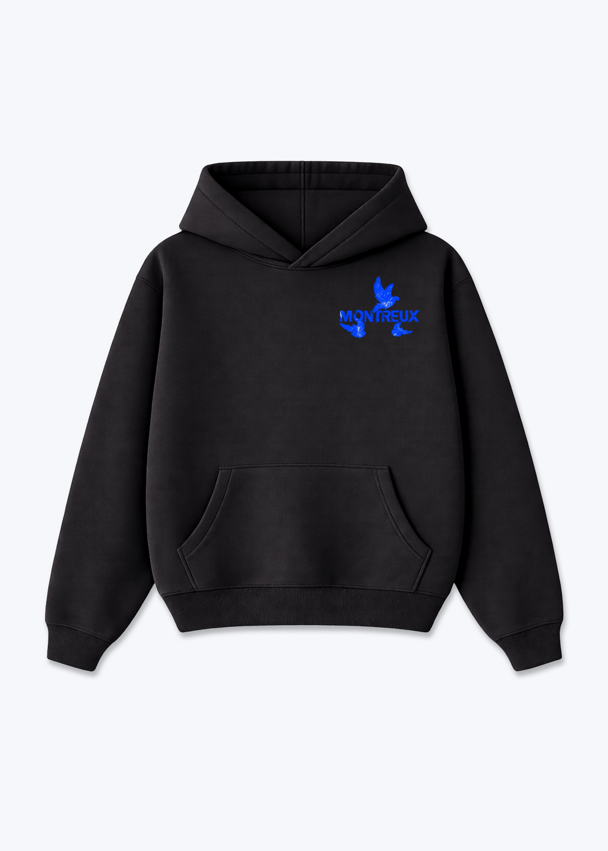 Vaud Birds Oversized Hoodie - Black Front (Designed)