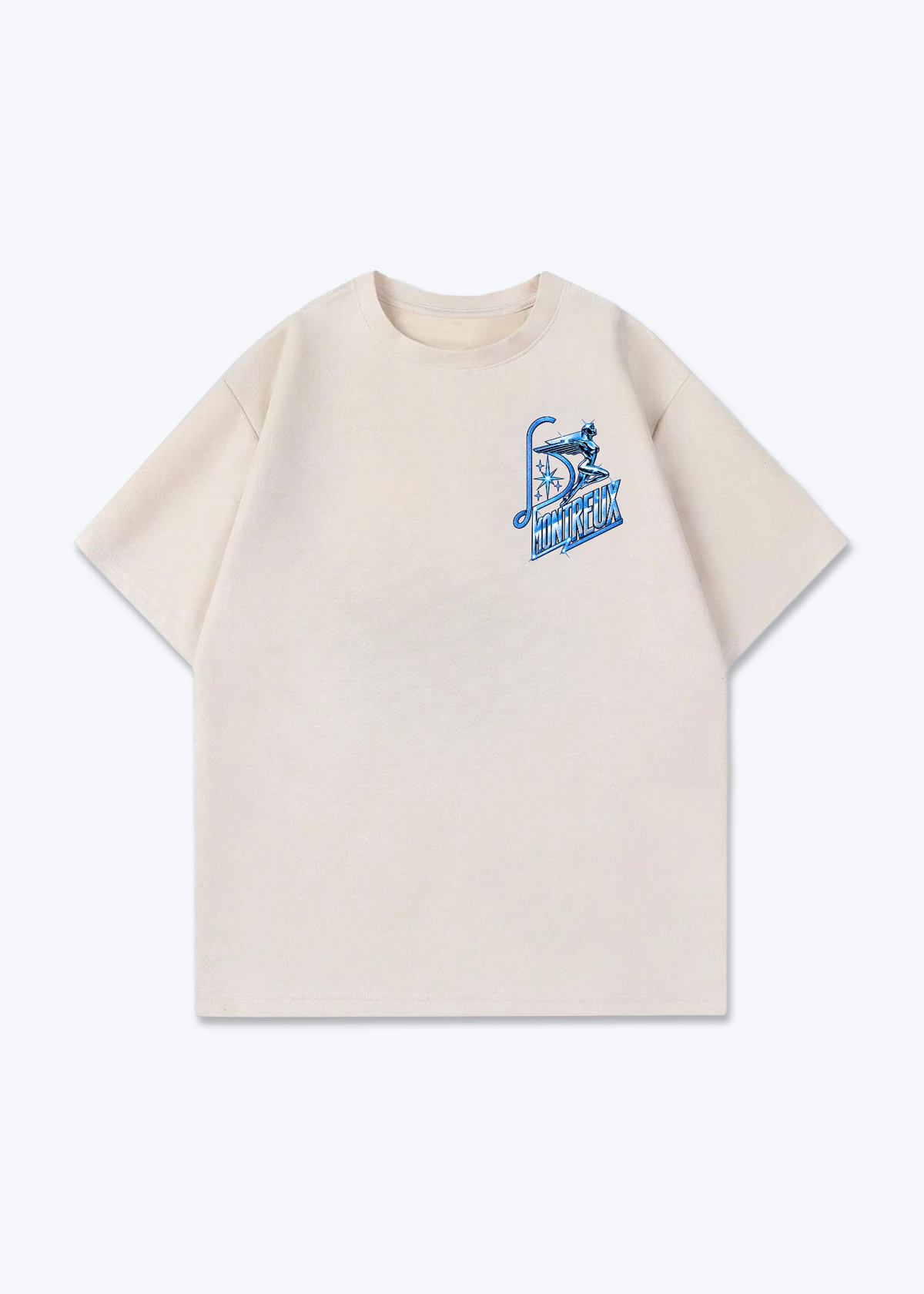 Vaud Montreux Oversized T-Shirt - Beige Front (Designed)
